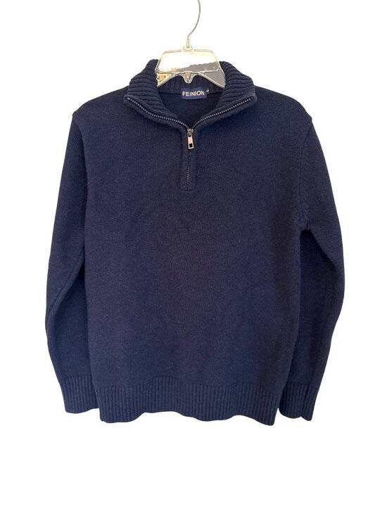 Feinion Other - Feinion Navy Blue Wool Blend Long Sleeve Quarter Zip Sweater Men's Small